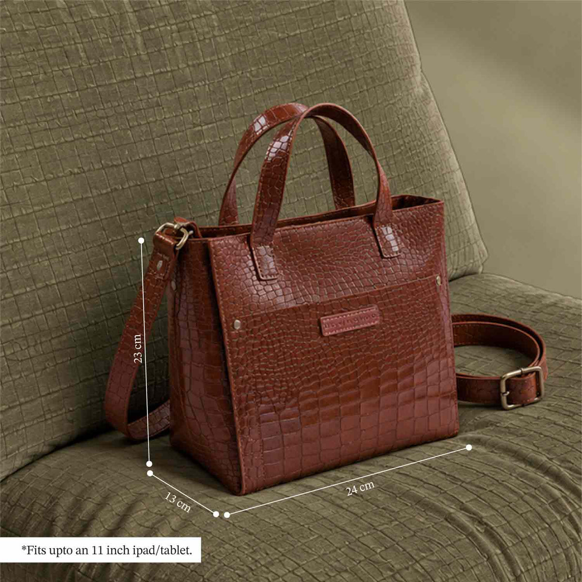 #Color_Croco Chestnut, #Style_Zipper